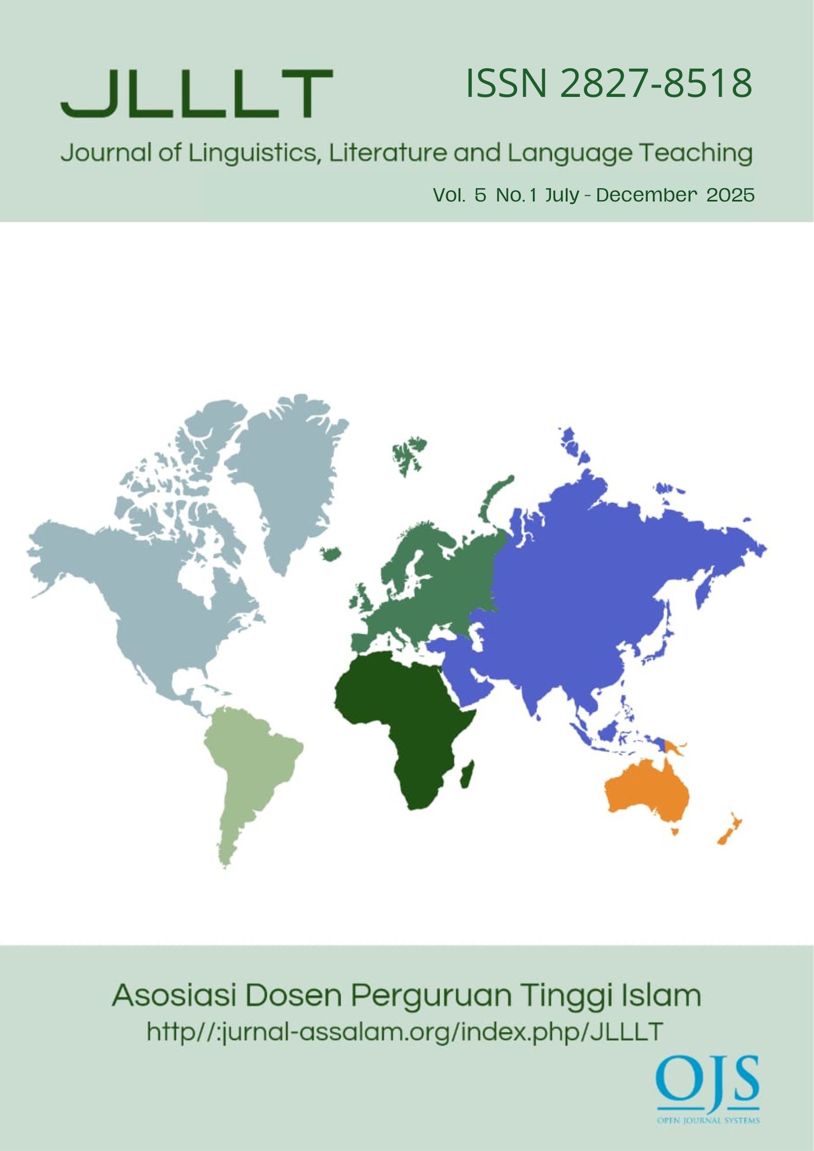 					View Vol. 5 No. 1 (2025): Journal of Linguistics, Literature and Language Teaching (JLLLT)
				